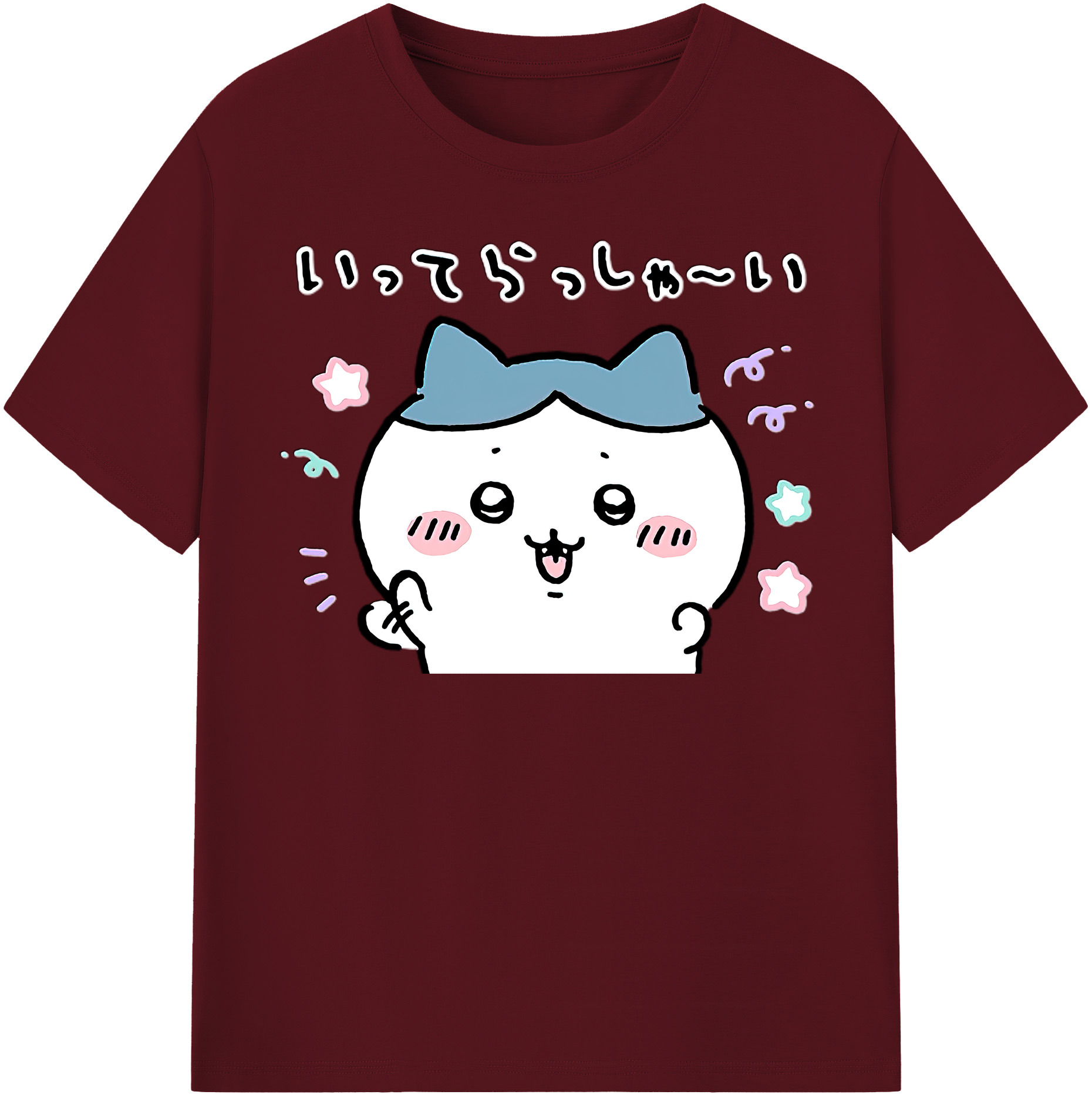 （画像用） ちいかわ ハチワレ Chii-kawa hachiware 綿100％半袖Tシャツ（フロントプリント）